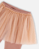 Leggings With Tulle Skirt Dusty Pink-3