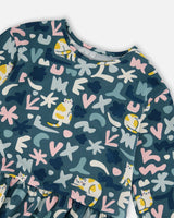 Jersey Dress Green Cat Print-3