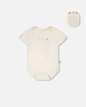 Evolutive Organic Cotton Jersey Onesie White-0