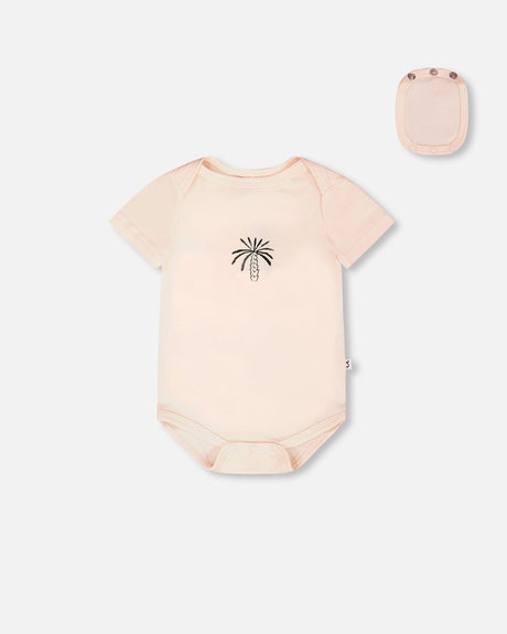 Evolutive Organic Cotton Jersey Onesie Peach-0