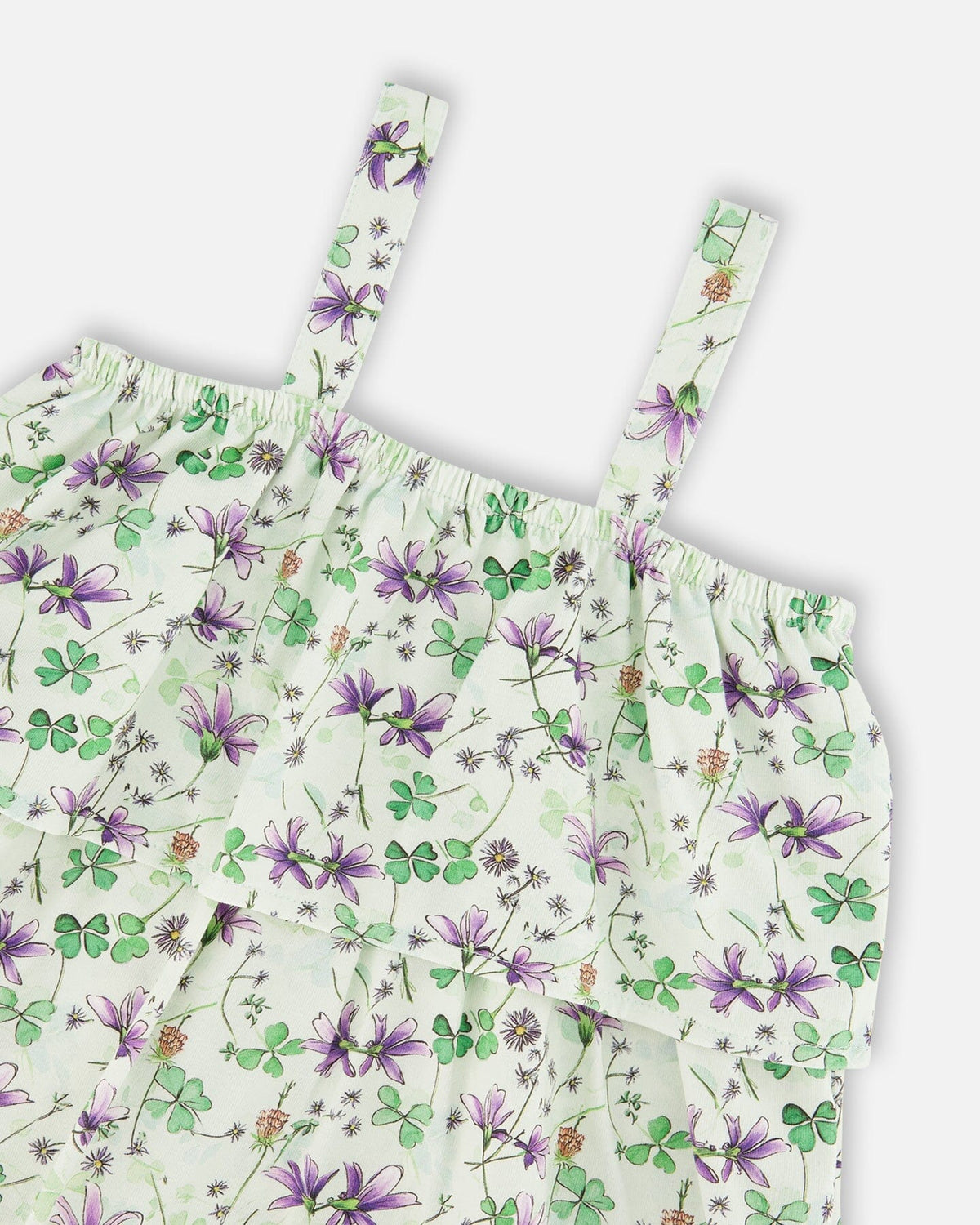 Deux par Deux green floral tiered jersey romper, alternate view