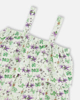 Deux par Deux green floral tiered jersey romper, alternate view