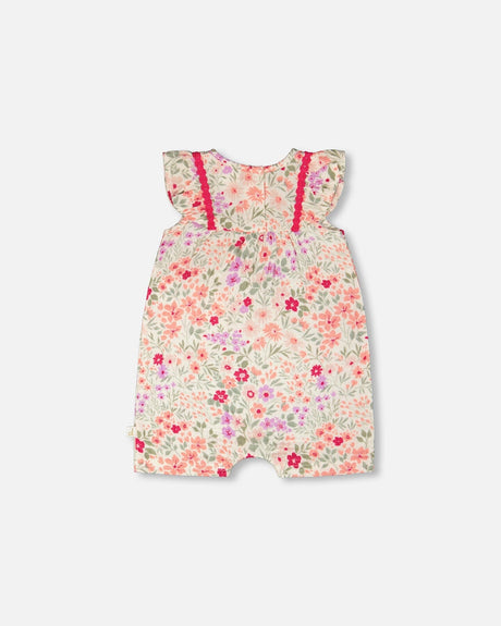 Romper Off White Printed Flowers-1