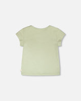Organic Cotton Jersey T-Shirt Light Khaki Green-2