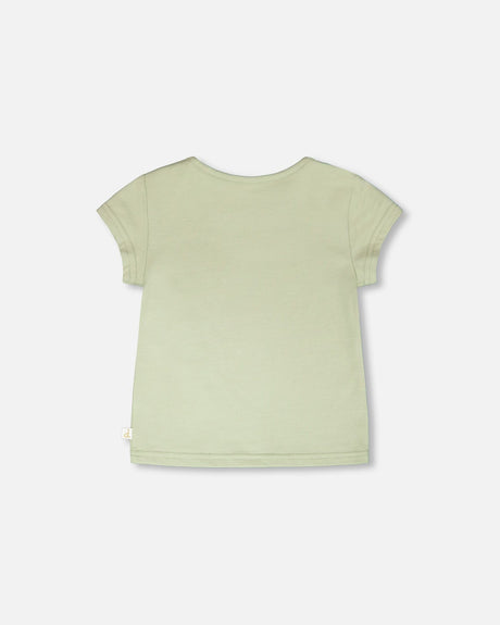 Organic Cotton Jersey T-Shirt Light Khaki Green-2