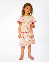 Muslin Dress Off White Printed Flowers-2