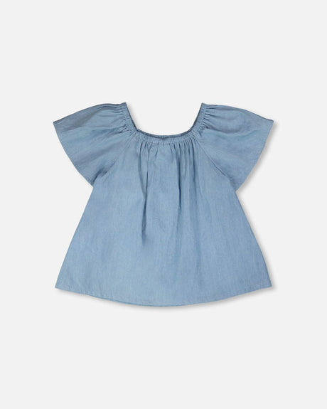 Blue Chambray Top-2