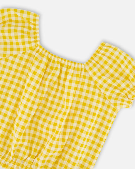 Peasant Top Yellow Gingham-3