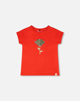 Organic Cotton Jersey T-Shirt Red-4