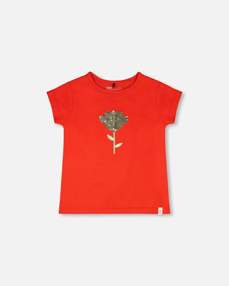 Organic Cotton Jersey T-Shirt Red-4