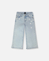 Wide Leg Light Blue Denim Jeans-0