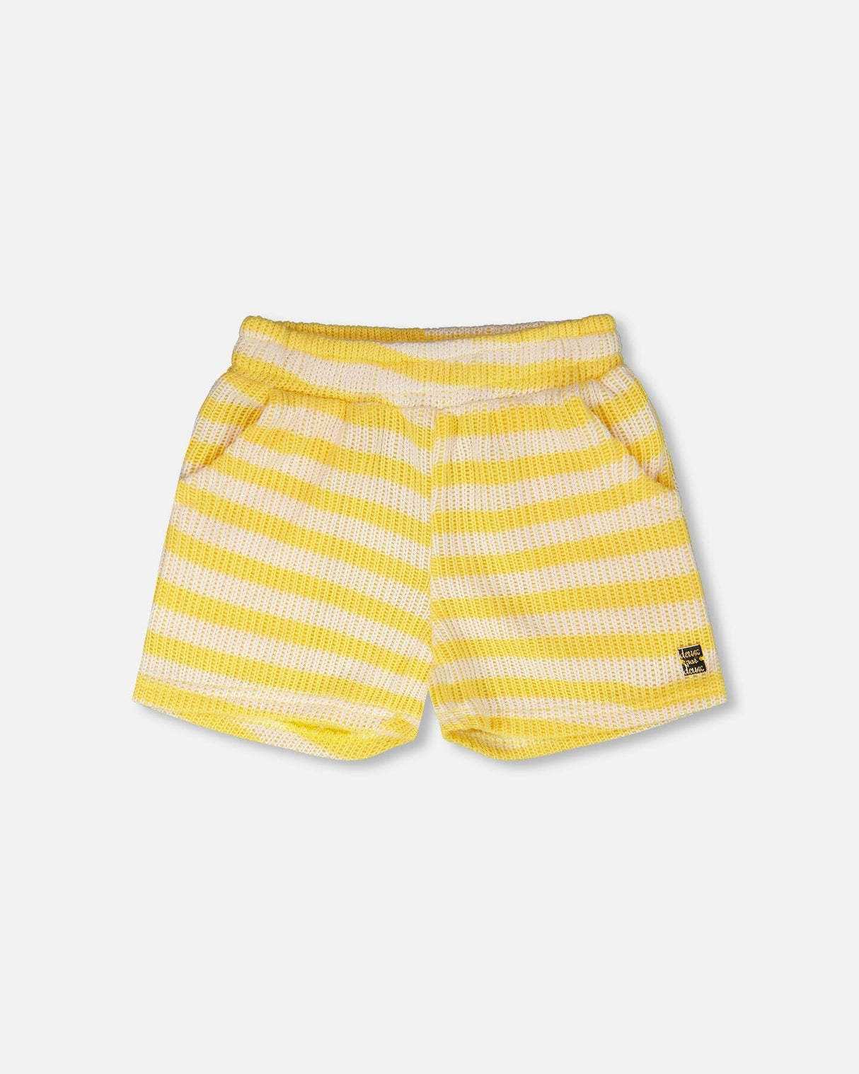 Striped Shorts Yellow And White-0