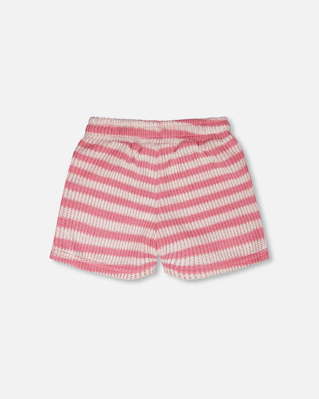 Striped Shorts Pink And White-2
