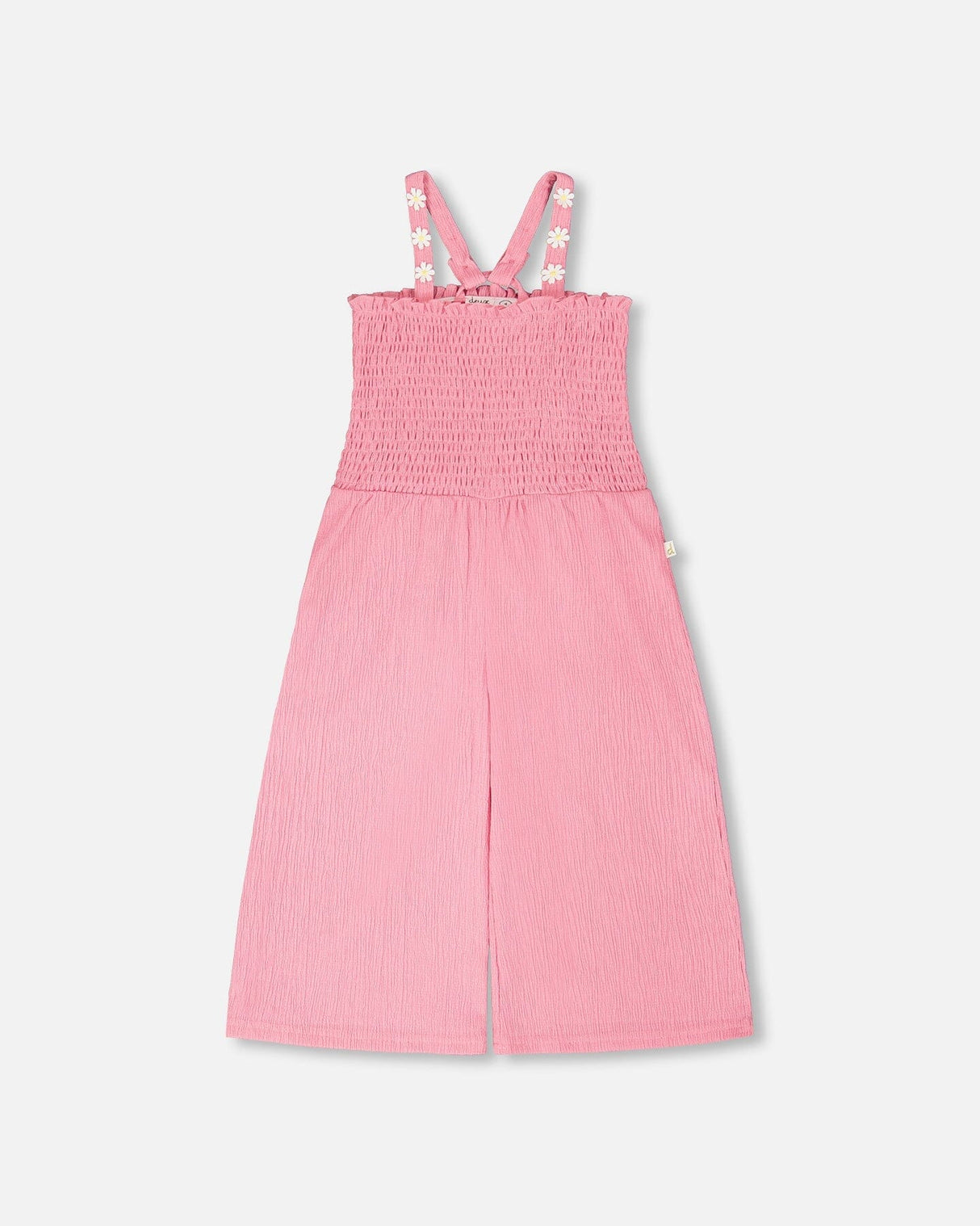 Crinkle Jersey Jumpsuit With Smocking Pink-0