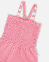 Crinkle Jersey Jumpsuit With Smocking Pink-3