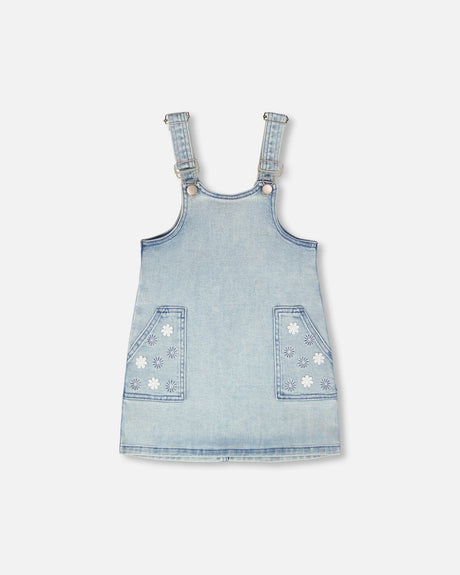 Light Blue Denim Overall Dress-0