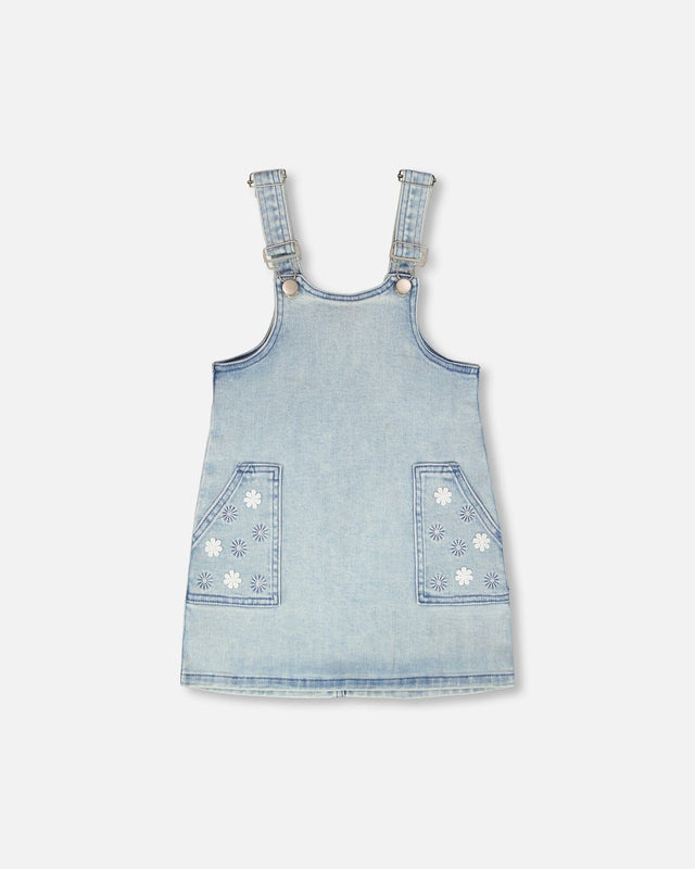 Light Blue Denim Overall Dress-0