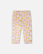 Jersey Capri Pink Printed Daisies-0