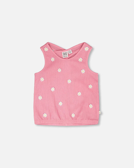 Crinkle Jersey Tank Top Pink-0