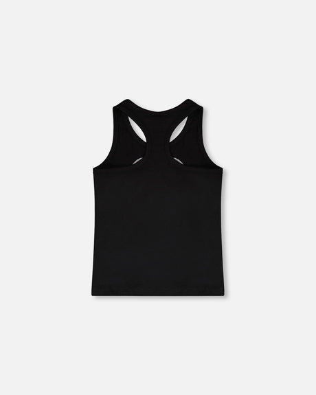 Organic Cotton Jersey Tank Top Black-2