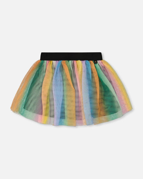 Printed Mesh Skirt Multicolored-0