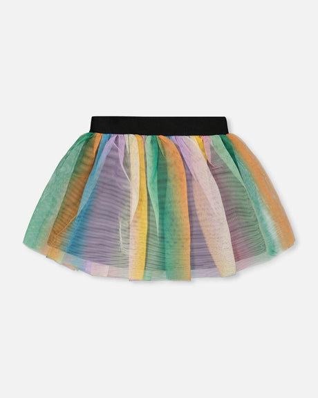 Printed Mesh Skirt Multicolored-2