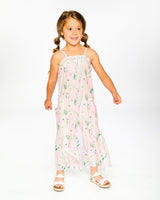 Viscose Jumpsuit Pink Printed Flowers-2