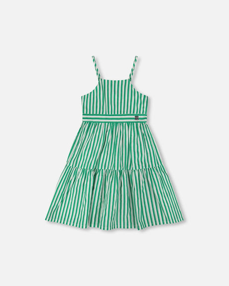 Cotton Sundress Green Stripes-0