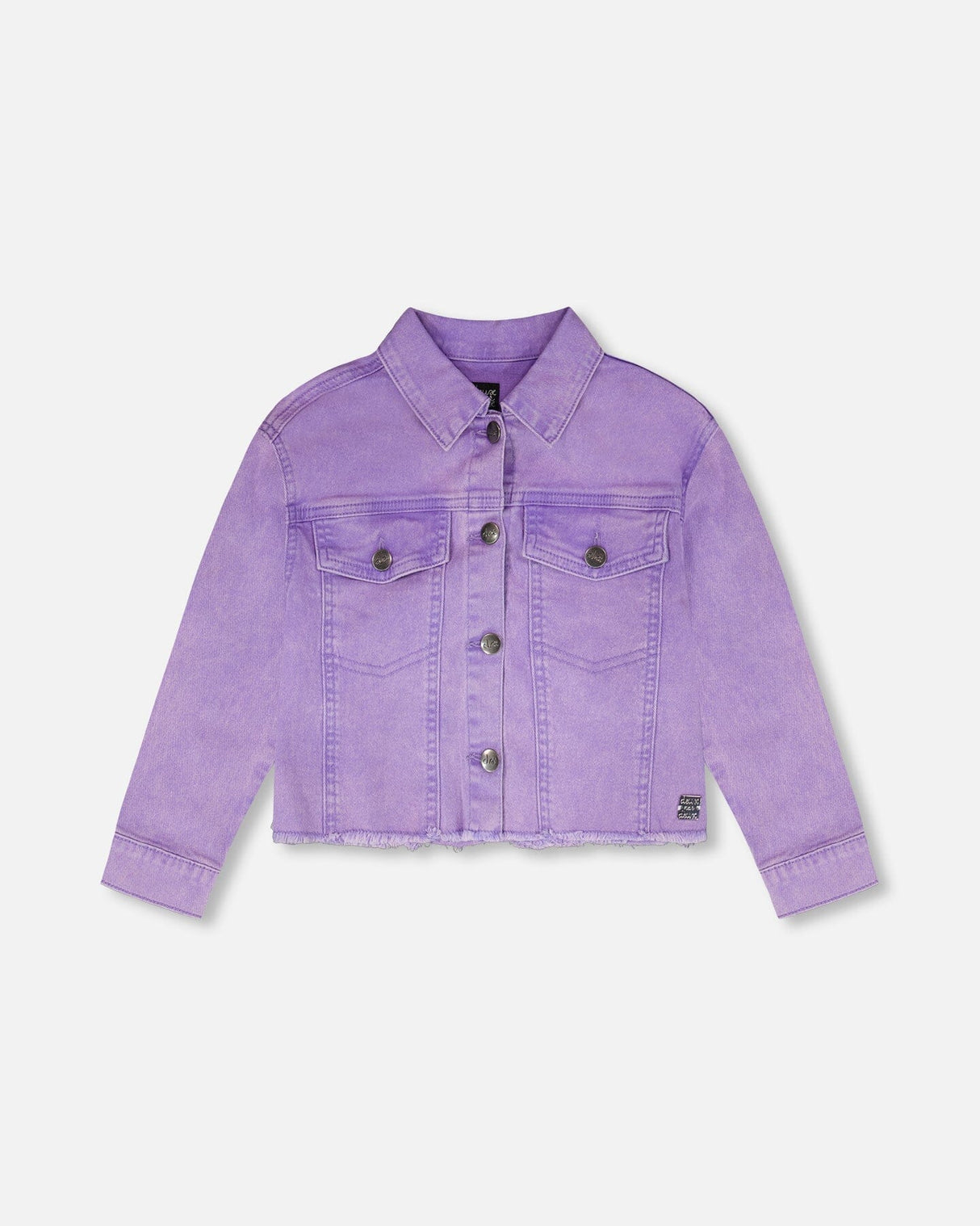 Mauve Denim Jacket With Embroidery-0