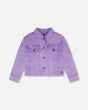 Mauve Denim Jacket With Embroidery-0