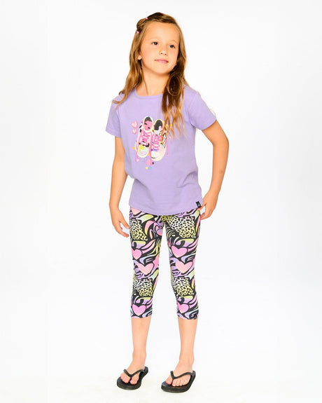 Organic Cotton Jersey T-Shirt Mauve With Sneakers-1