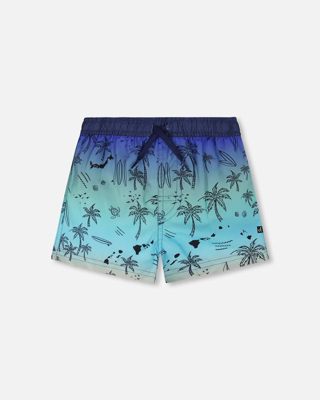Boardshorts Blue Beach Print-0
