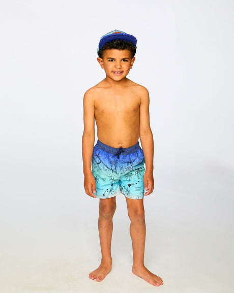 Boardshorts Blue Beach Print-2
