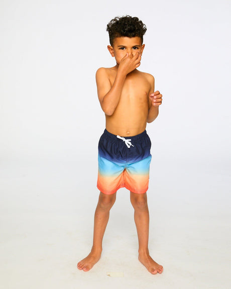 Swim Trunks Blue And Orange Gradient-2