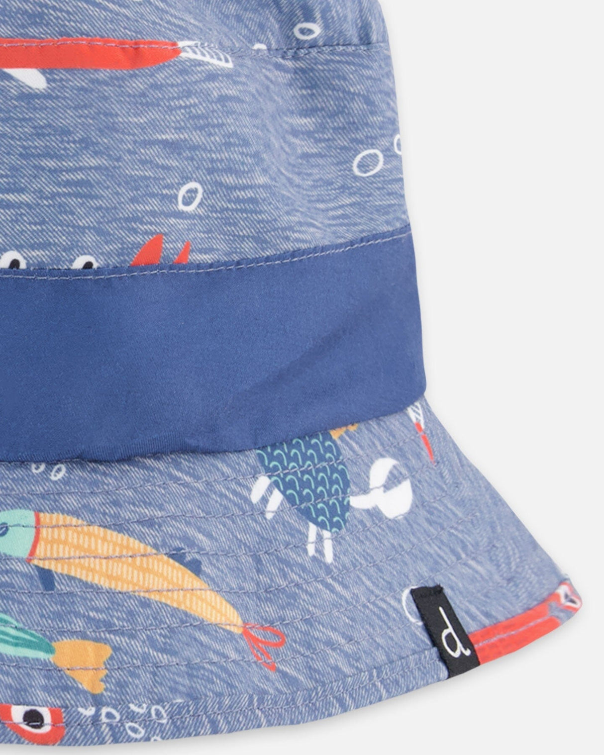 Recycled Polyester Beach Hat Blue Marine Animal Print-3