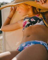 Two-Piece Swimsuit Blue Rose Print-1