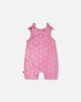 Terry Cloth Romper With Bows Pink-1