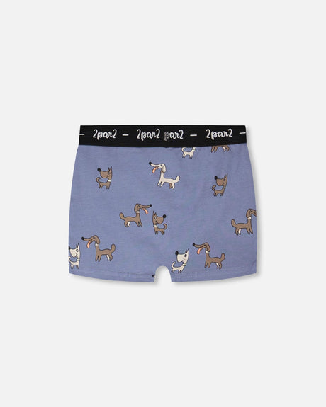 Organic Cotton Boxer Blue Dog Print-1