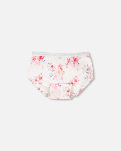 Organic Cotton Boyshort Panty Pink Printed Flowers-0