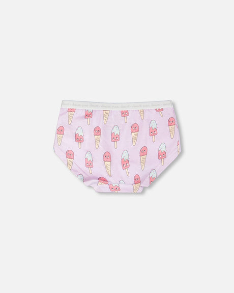 Organic Cotton Boyshort Panty Lilac Printed Ice Creams-1