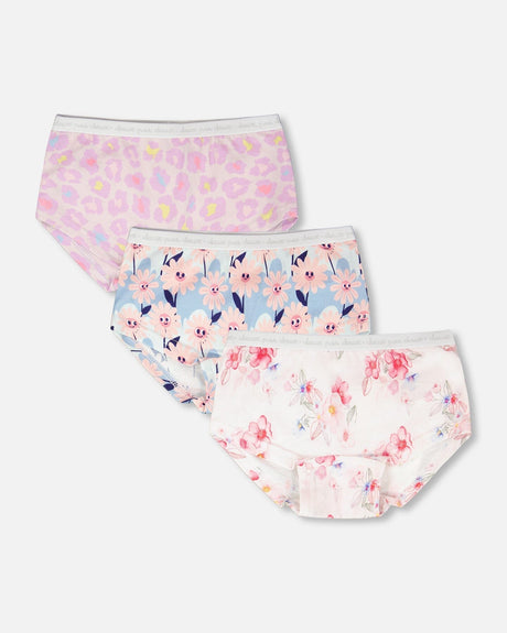 Printed Boyshort Panties (Pack Of 3) In Organic Cotton-0
