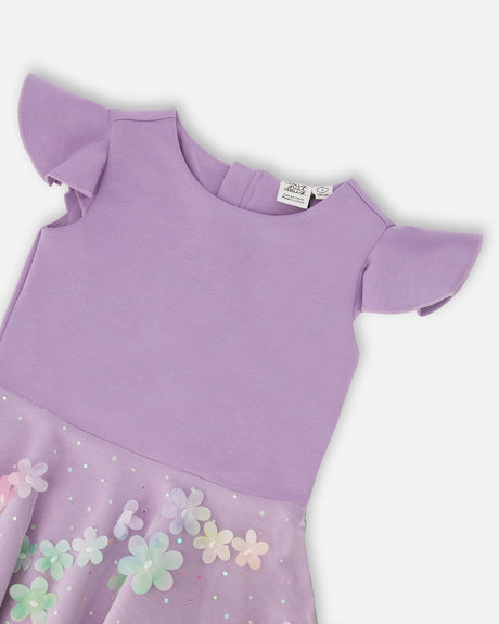 Bi-Material Dress Mauve-3