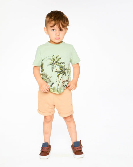 Organic Cotton T-Shirt Mint Green Safari Print-1