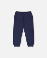 French Terry Pants Blue-2
