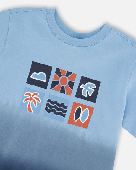 Organic Cotton Short Sleeve T-Shirt Blue Gradient-3