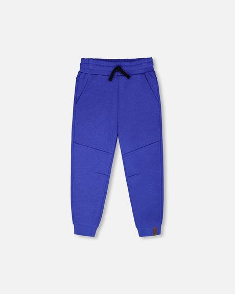 French Terry Sweatpants With Cross Seams Royal Blue-0