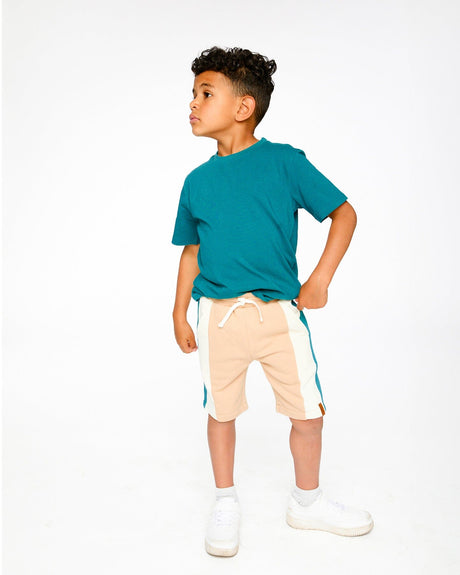 Sporty French Terry Shorts Beige-2