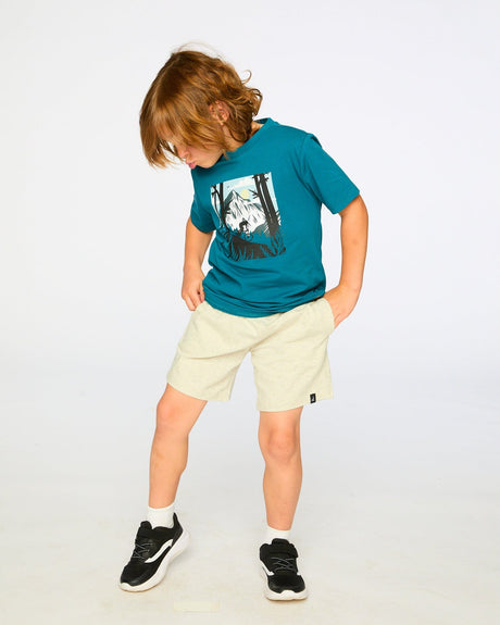 Organic Cotton Jersey T-Shirt With Print Atlantic Green-1