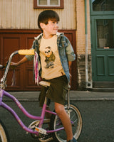 Organic Cotton Jersey T-Shirt With Print Beige-1