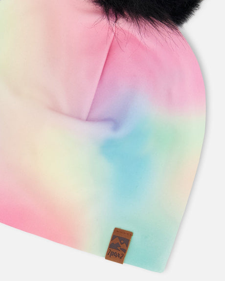 Stretch Jersey Hat Multicolored With Pompom-4
